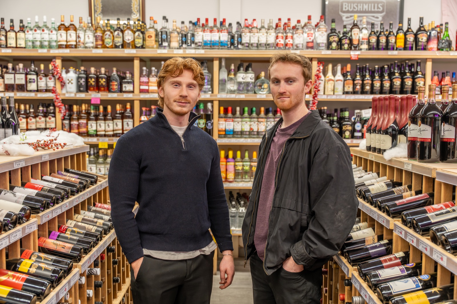 Cory and Liam at PJ's Liquor Store