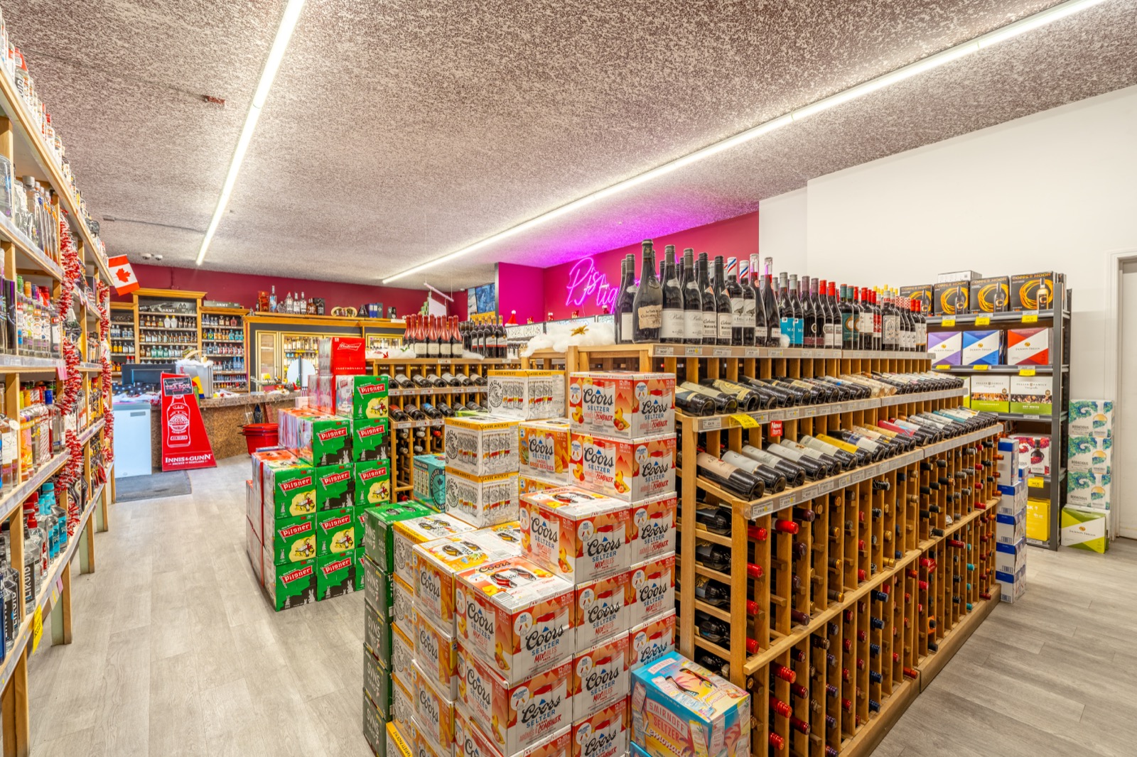 PJ's Liquor Store wine section